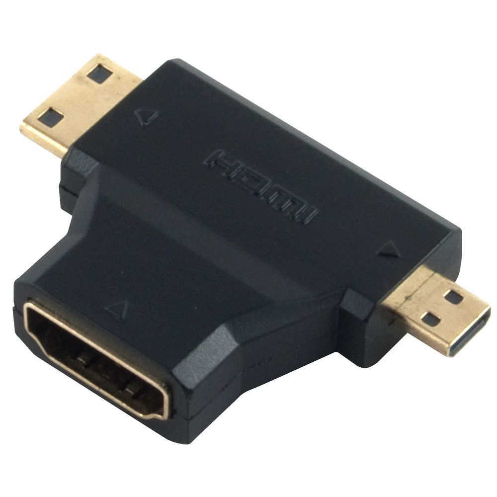CONVERSOR CABLE HDMI 2 EN 1 HDMI A MICRO HDMI Y MINI HDMI adaptador Micro HDMI macho Mini HDMI macho hembra HDMI HD 1440p 1080p 1080i 720p 480p tablet TV 